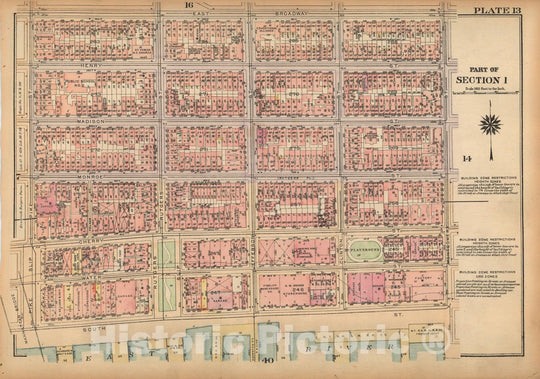 Historic Map : Land Book of the Borough of Manhattan, City of NY, Manhattan 1925 Plate 013 , Vintage Wall Art