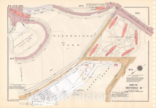 Historic Map : Manhattan Land Book 1955 - Updated Through Nov 7th, New York City 1975 Plate 180 , Vintage Wall Art