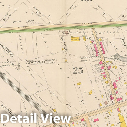 Historic Map : Atlas City of Philadelphia Volume 9 25th and 33rd Wards, Philadelphia 1891 Plate 026 , Vintage Wall Art