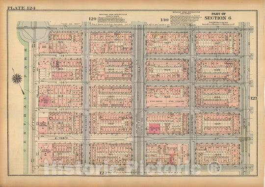 Historic Map : Land Book of the Borough of Manhattan, City of NY, Manhattan 1925 Plate 124 , Vintage Wall Art