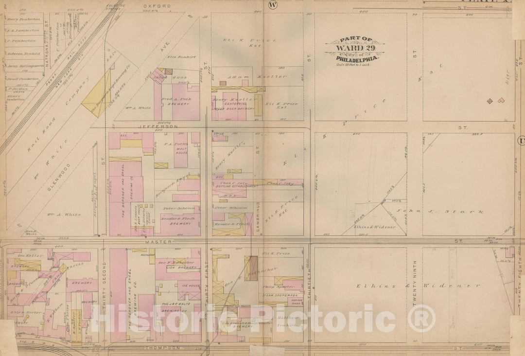 Historic Map : Atlas City of Philadelphia, Vol. 3, Philadelphia 1886 Plate X , Vintage Wall Art