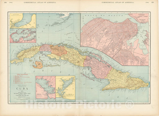 Historic Map : Commercial Atlas of America, 56th Edition, Cuba 1925 , Vintage Wall Art