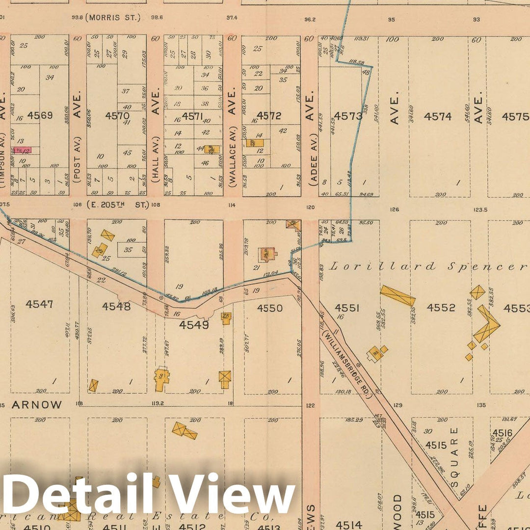 Historic Map : Atlas City of NY, Borough of The Bronx, Annexed District, The Bronx 1913 Plate 016 , Vintage Wall Art