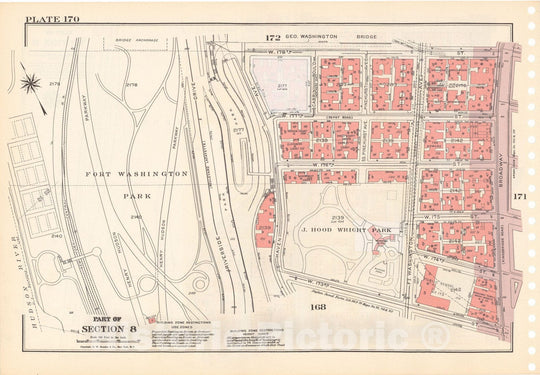 Historic Map : Manhattan Land Book 1955 - Updated Through Nov 7th, New York City 1975 Plate 170 , Vintage Wall Art