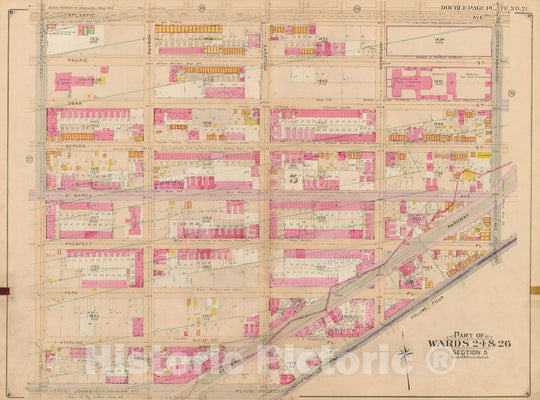 Historic Map : Brooklyn 1904 Plate 021 , Atlas Borough of Brooklyn , Vintage Wall Art