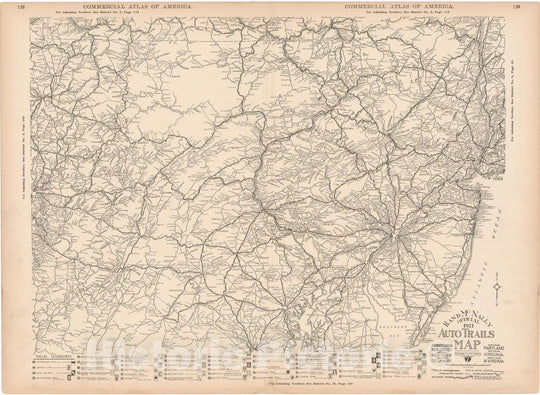 Historic Map : Delaware & Maryland & New Jersey & New York & Pennsylvania & Virginia 1921 , Commercial Atlas of America , Vintage Wall Art