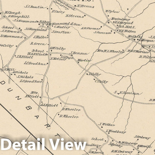 Historic Map : Bow & Concord 1892 , Town and City Atlas State of New Hampshire , Vintage Wall Art