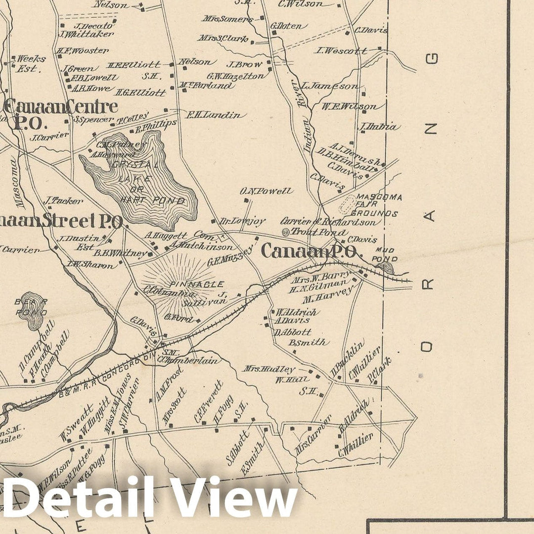 Historic Map : Canaan 1892 , Town and City Atlas State of New Hampshire , Vintage Wall Art