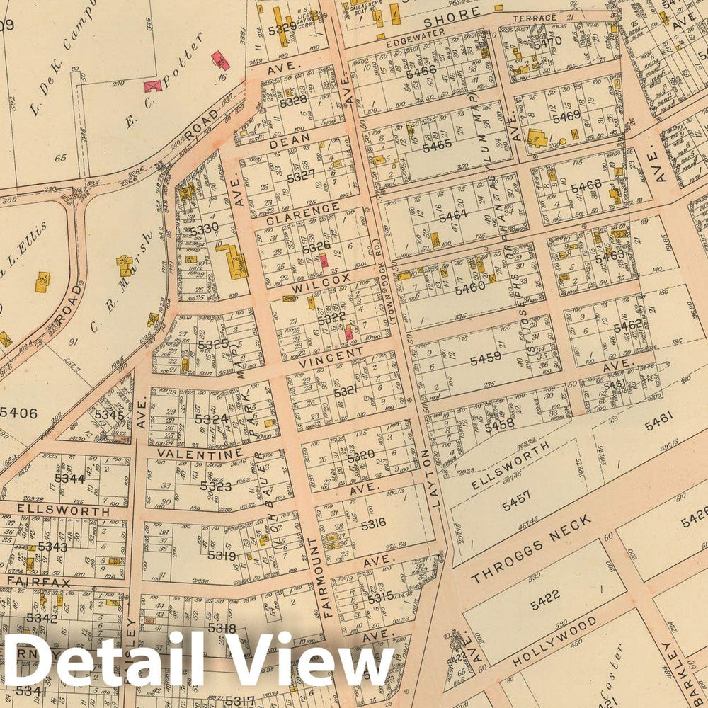 Historic Map : Atlas City of NY, Borough of The Bronx, Annexed District, The Bronx 1913 Plate 040 , Vintage Wall Art