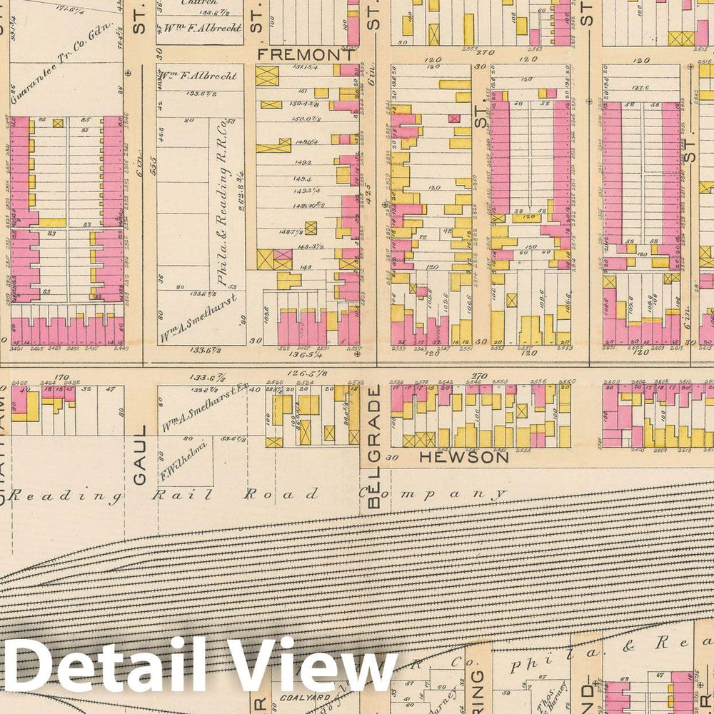 Historic Map : Atlas City of Philadelphia Volume 9 25th and 33rd Wards, Philadelphia 1891 Plate 005 , Vintage Wall Art