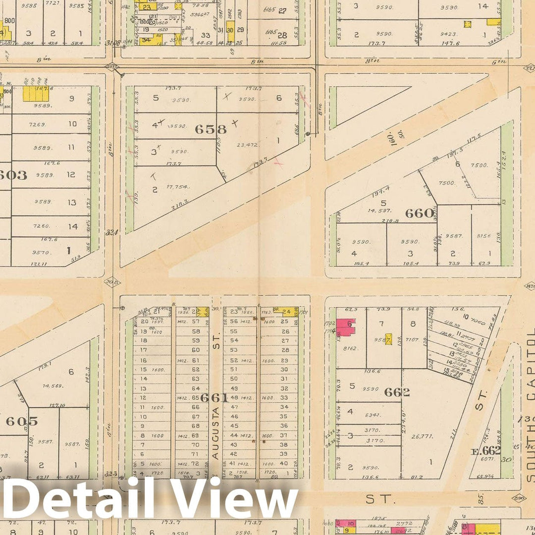 Historic Map : Atlas of Washington D.C. Volume 2 (NE, SE, SW), Washington 1928 Plate 009 , Vintage Wall Art