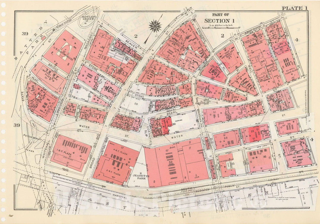 Historic Map : Manhattan Land Book 1955 - Updated Through Nov 7th, New York City 1975 Plate 001 , Vintage Wall Art