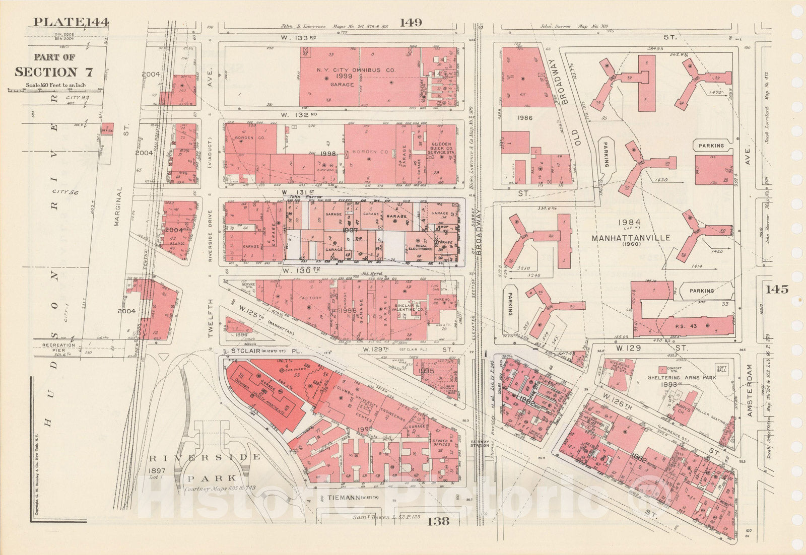 Historic Map : Manhattan Land Book 1955 - Updated Through Nov 7th, New York City 1975 Plate 144 , Vintage Wall Art