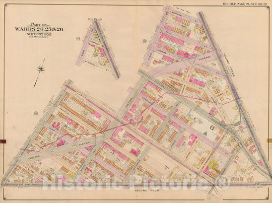 Historic Map : Brooklyn 1904 Plate 020 , Atlas Borough of Brooklyn , Vintage Wall Art