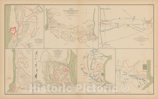 Historic Map : Civil War Atlas of the Union and Confederate Armies, Battles in Tennessee 1895 , Vintage Wall Art