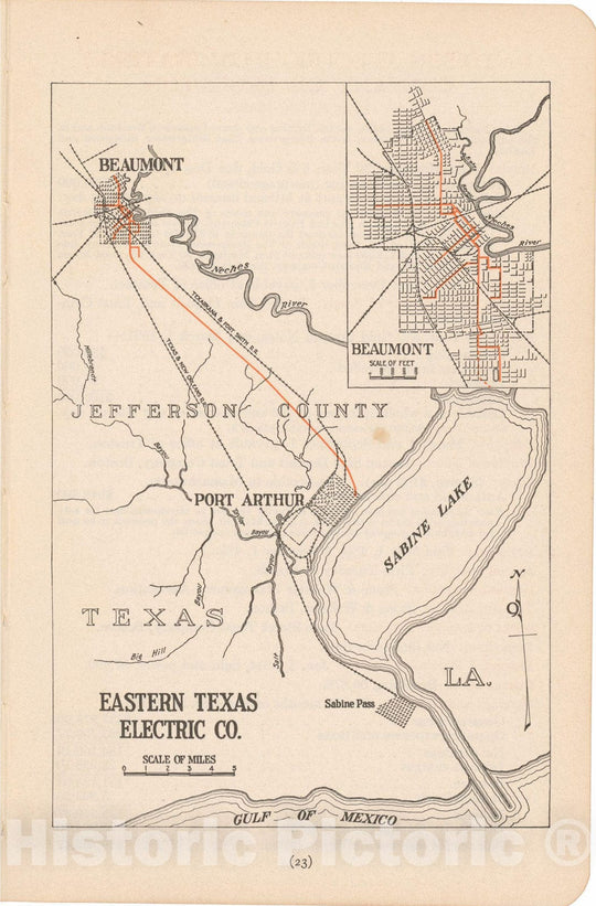 Historic Map : Eastern Texas Electric 1914 , North American Electric Power and Traction Companies , Vintage Wall Art