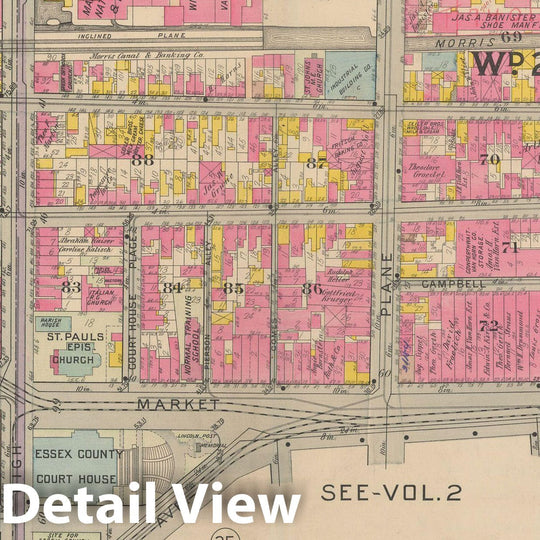 Historic Map : Atlas of Newark, Volume 1, Newark 1911 Plate 002 , Vintage Wall Art