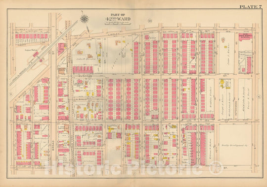 Historic Map : Atlas City of Philadelphia, 42nd Ward, Philadelphia 1913 Plate 007 , Vintage Wall Art