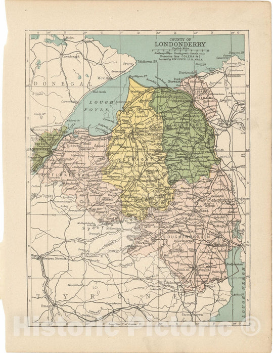 Historic Map : Irish County Maps, Londonderry 1900 , Vintage Wall Art