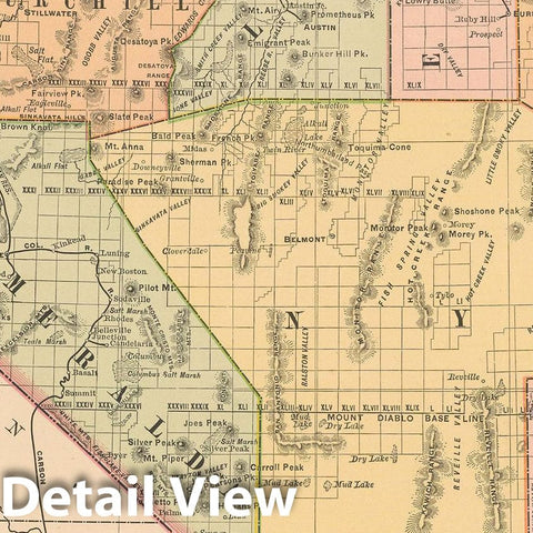 Historic Map : United States Maps, Nevada 1894 , Vintage Wall Art