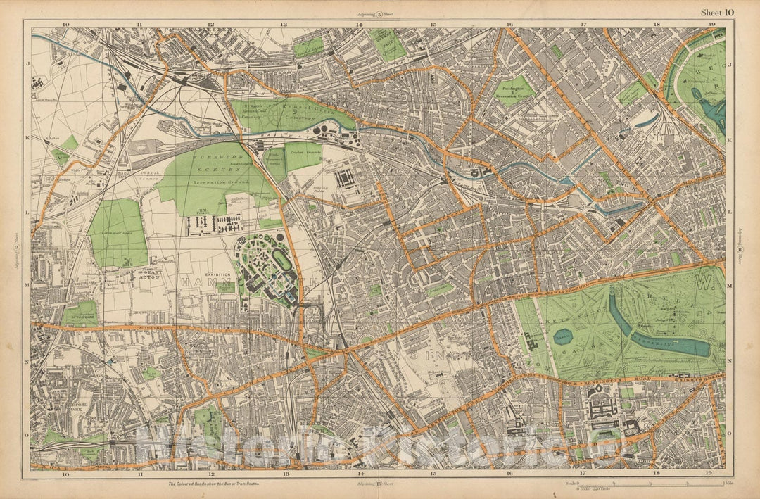 Historic Map : Europe, London 1910 Sheet 10 , Vintage Wall Art