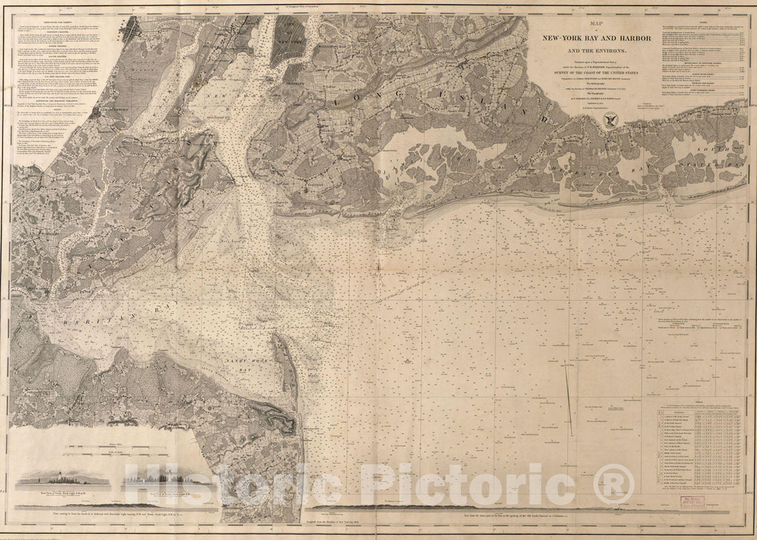 Historic Map : New York, Long Island & New York City 1845 Topographic Map , Nirenstein's Preferred Real Estate Locations of Business Properties , Vintage Wall Art