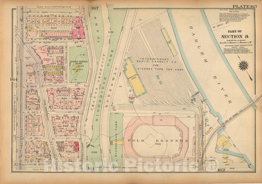 Historic Map : Land Book of the Borough of Manhattan, City of NY, Manhattan 1925 Plate 165 , Vintage Wall Art