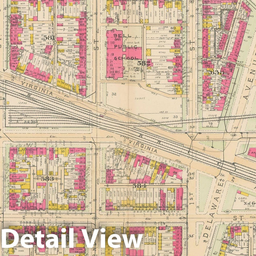 Historic Map : Atlas of Washington D.C. Volume 2 (NE, SE, SW), Washington 1928 Plate 006 , Vintage Wall Art