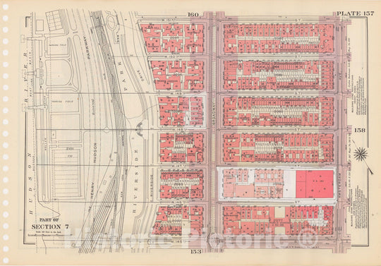 Historic Map : Manhattan Land Book 1955 - Updated Through Nov 7th, New York City 1975 Plate 157 , Vintage Wall Art