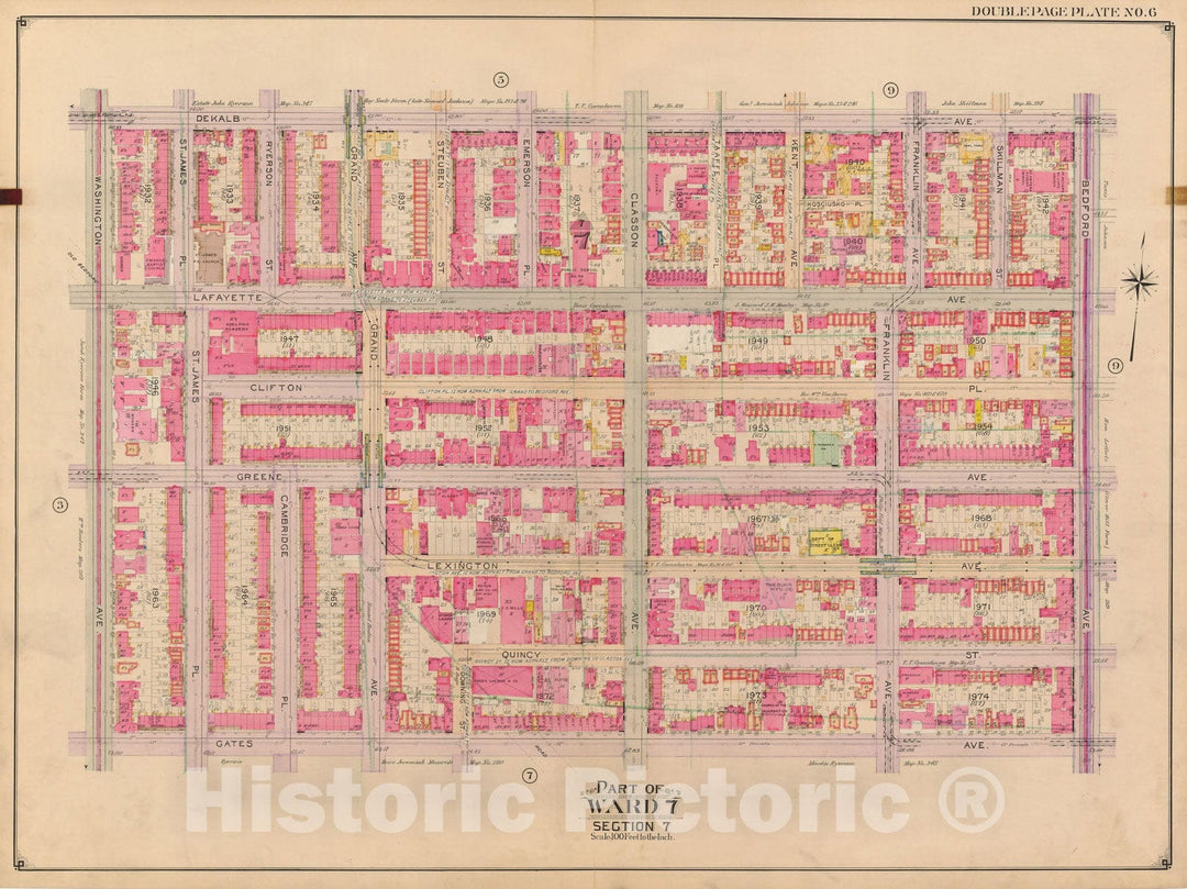 Historic Map : Brooklyn 1904 Plate 006 , Atlas Borough of Brooklyn , Vintage Wall Art