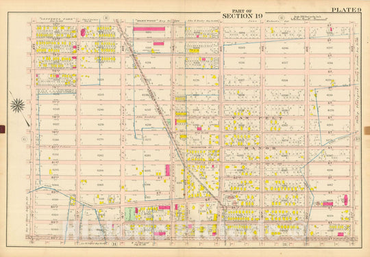 Historic Map : Vol. 2, Brooklyn 1907 Plate 009 , Atlas Borough of Brooklyn , Vintage Wall Art