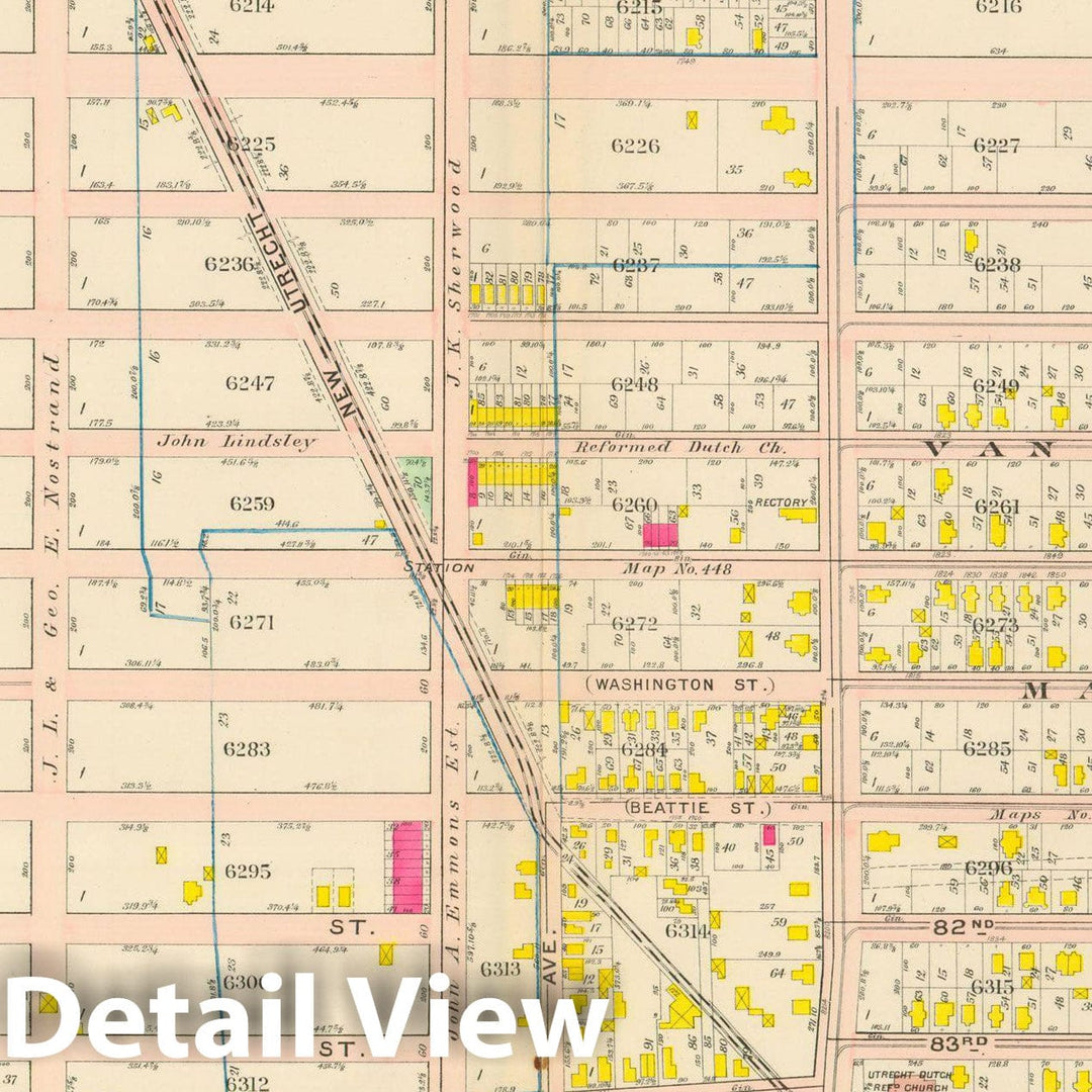 Historic Map : Vol. 2, Brooklyn 1907 Plate 009 , Atlas Borough of Brooklyn , Vintage Wall Art