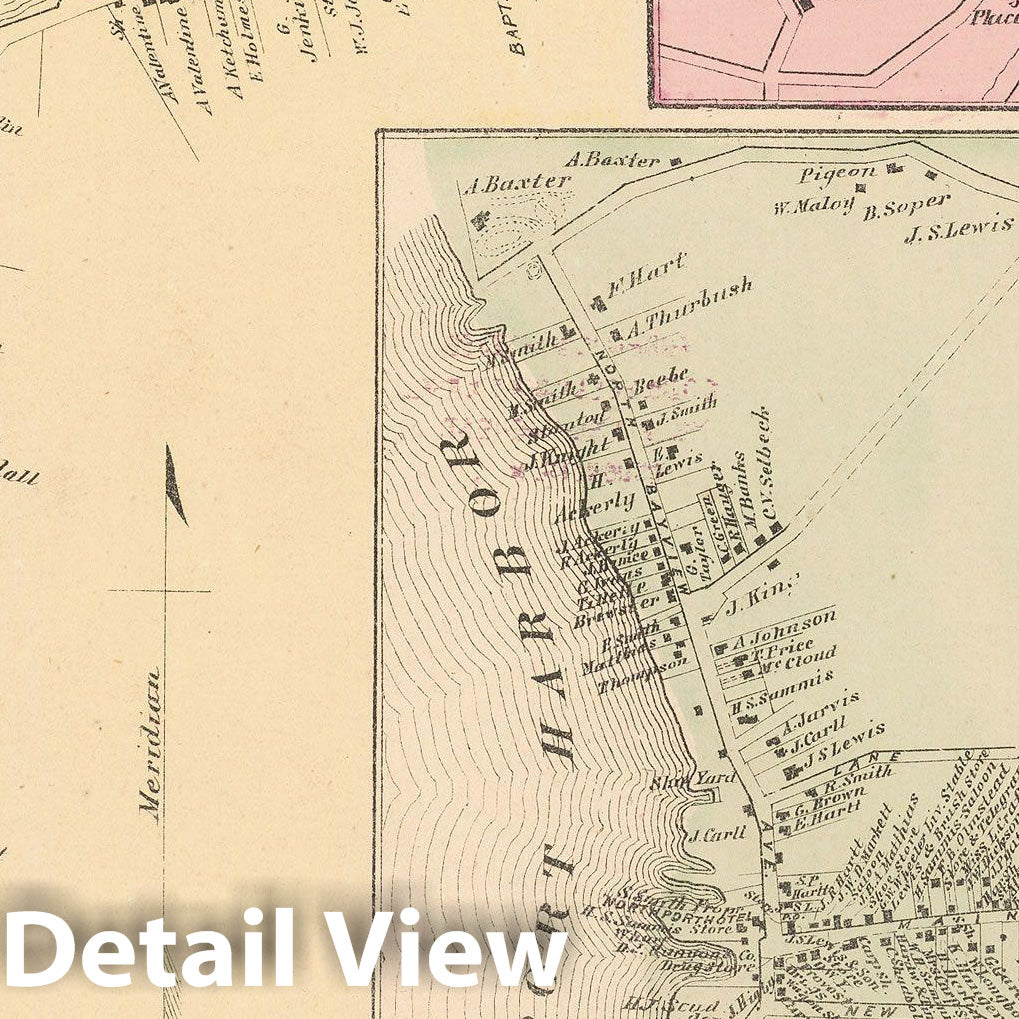 Historic Map : Atlas of Long Island, New York, Babylon & Huntington 1873 , v3, Vintage Wall Art