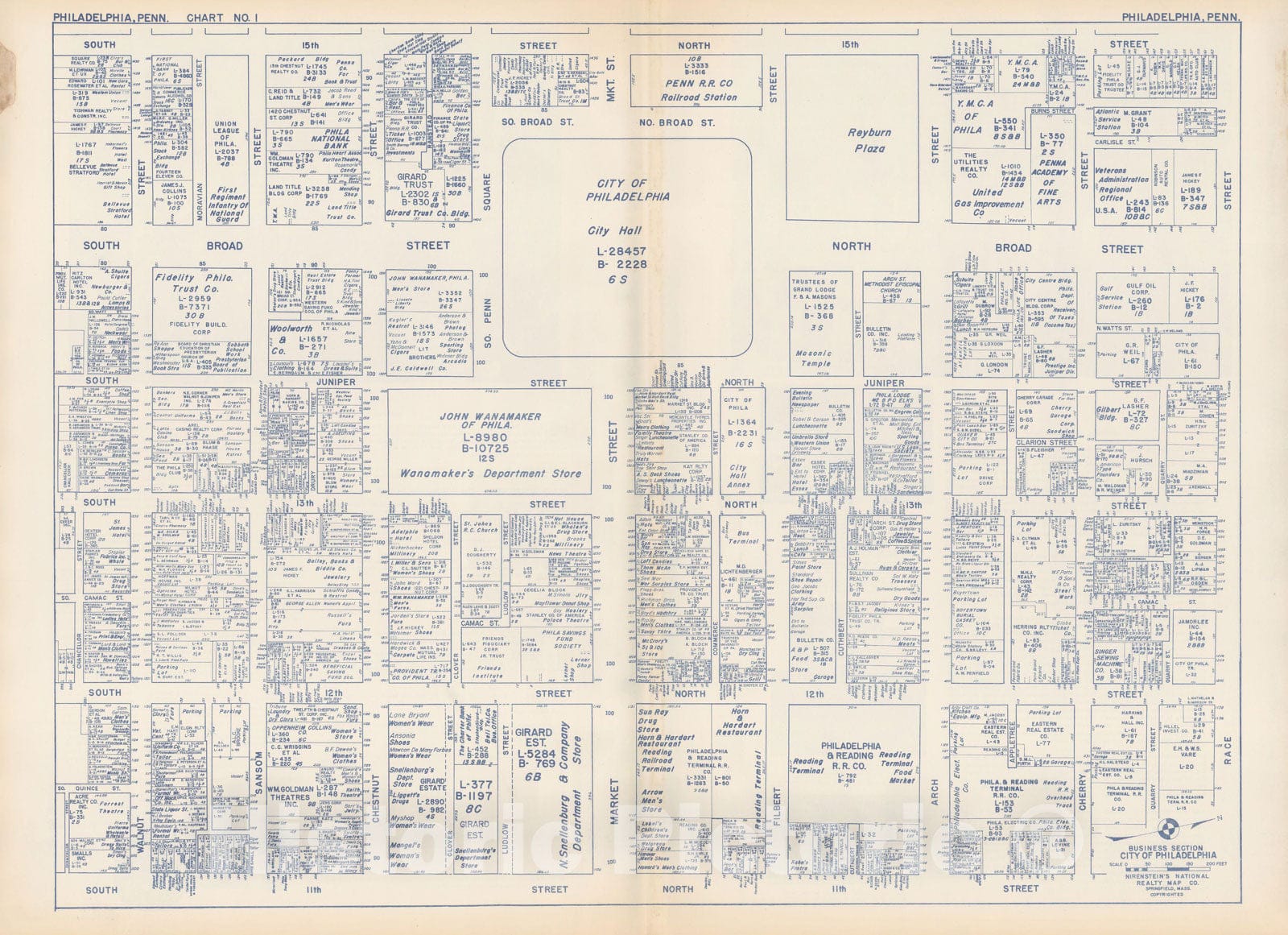 Historic Map : States of PA, VA & WV, Philadelphia 1950 , Nirenstein's Real Estate Atlas , v2, Vintage Wall Art