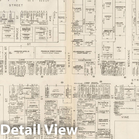 Historic Map : New England States Ed., Manchester 1946 , Nirenstein's National Preferred Real Estate Locations of Business Properties , Vintage Wall Art