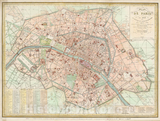 Historic Map : Europe, Paris 1838 , Vintage Wall Art