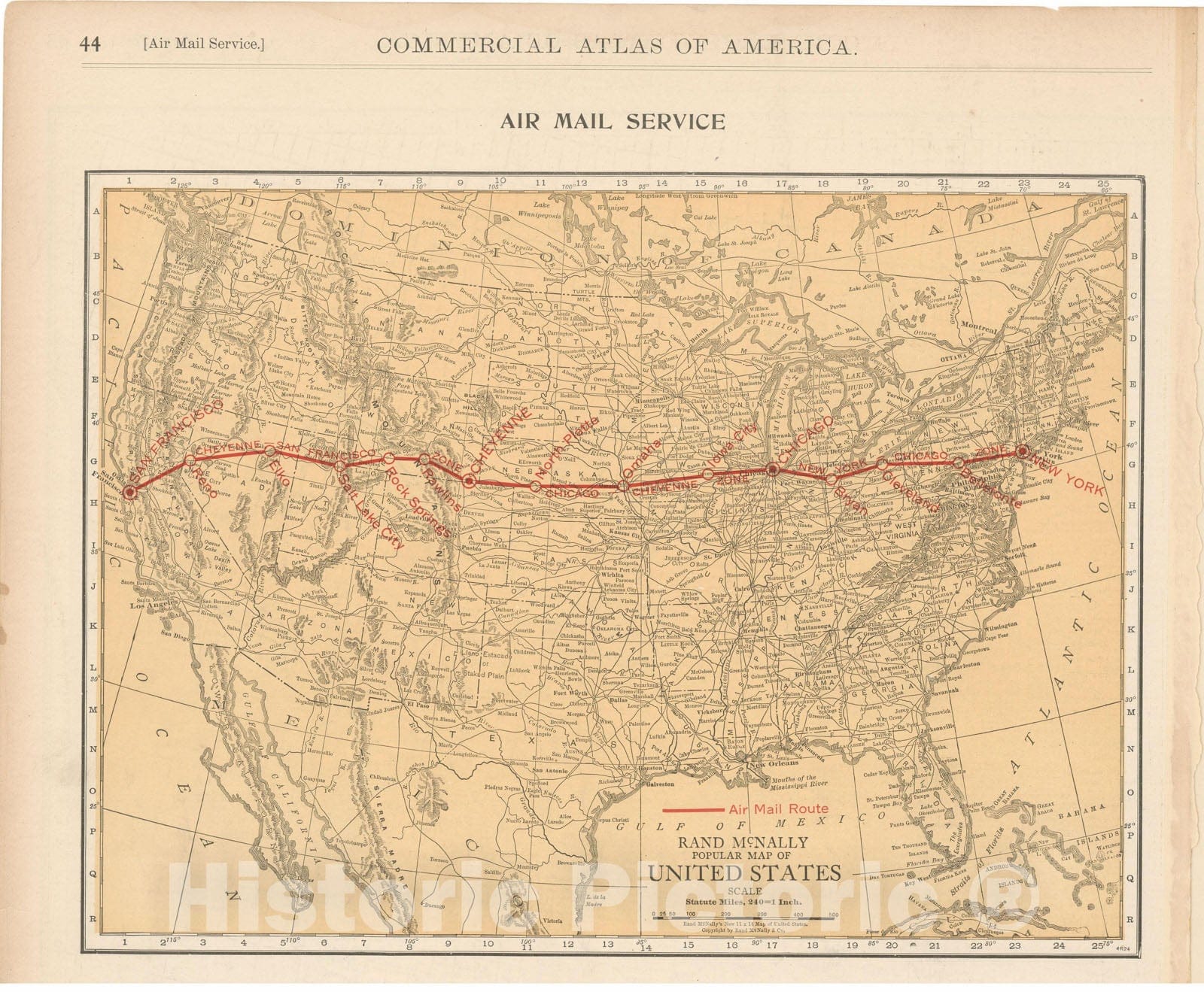 Historic Map : Commercial Atlas of America, 56th Edition, United States 1925 , v4, Vintage Wall Art