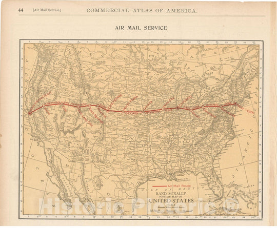 Historic Map : Commercial Atlas of America, 56th Edition, United States 1925 , v4, Vintage Wall Art