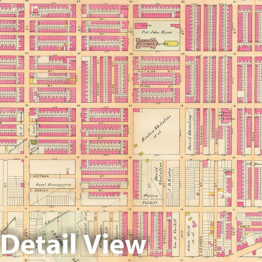 Historic Map : Baist's Property Atlas of Philadelphia, Philadelphia 1895 Plate 007 , Vintage Wall Art