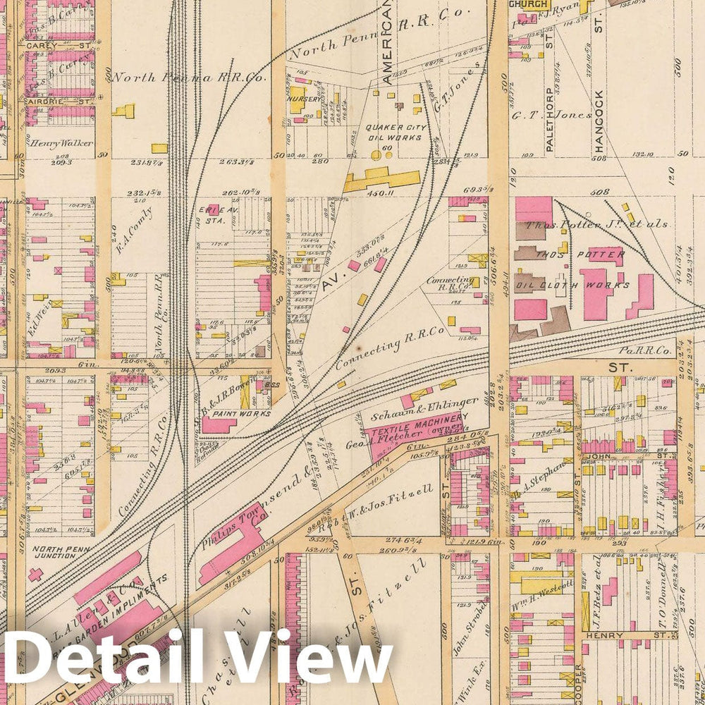 Historic Map : Atlas City of Philadelphia Volume 9 25th and 33rd Wards, Philadelphia 1891 Plate 019 , Vintage Wall Art