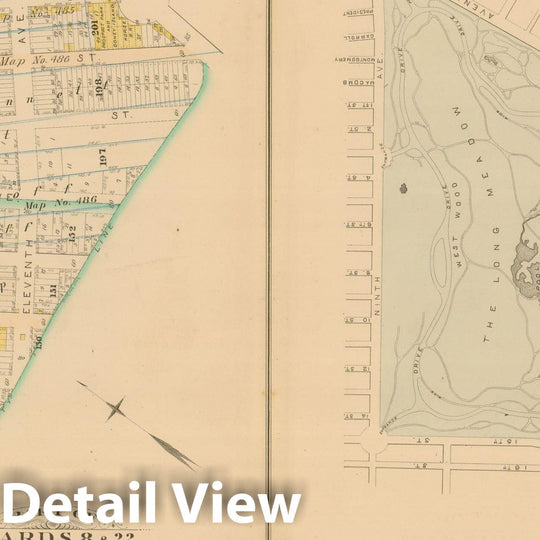 Historic Map : Robinson's Atlas City of Brooklyn, NY, Brooklyn 1886 Plate 036 , Vintage Wall Art