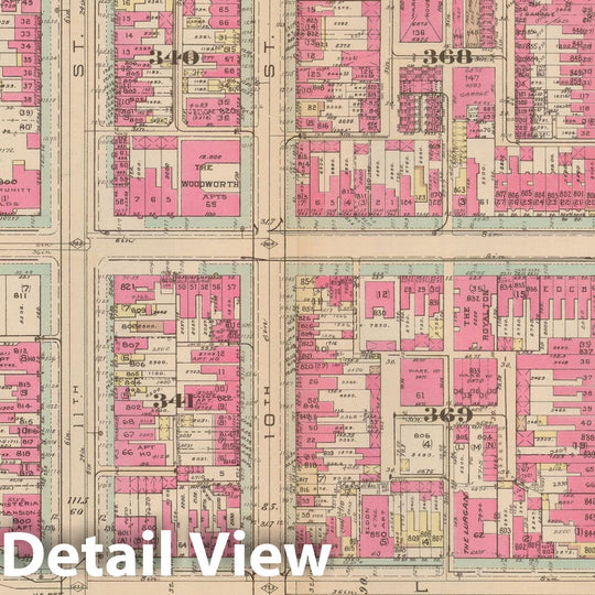 Historic Map : Atlas of Washington D.C. Volume 1 (Inner NW), Washington 1939 Plate 028 , Vintage Wall Art