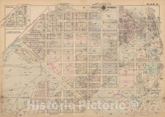 Historic Map : Atlas of Washington D.C. Volume 3 (Outer NW), Washington 1937 Plate 031 , Vintage Wall Art