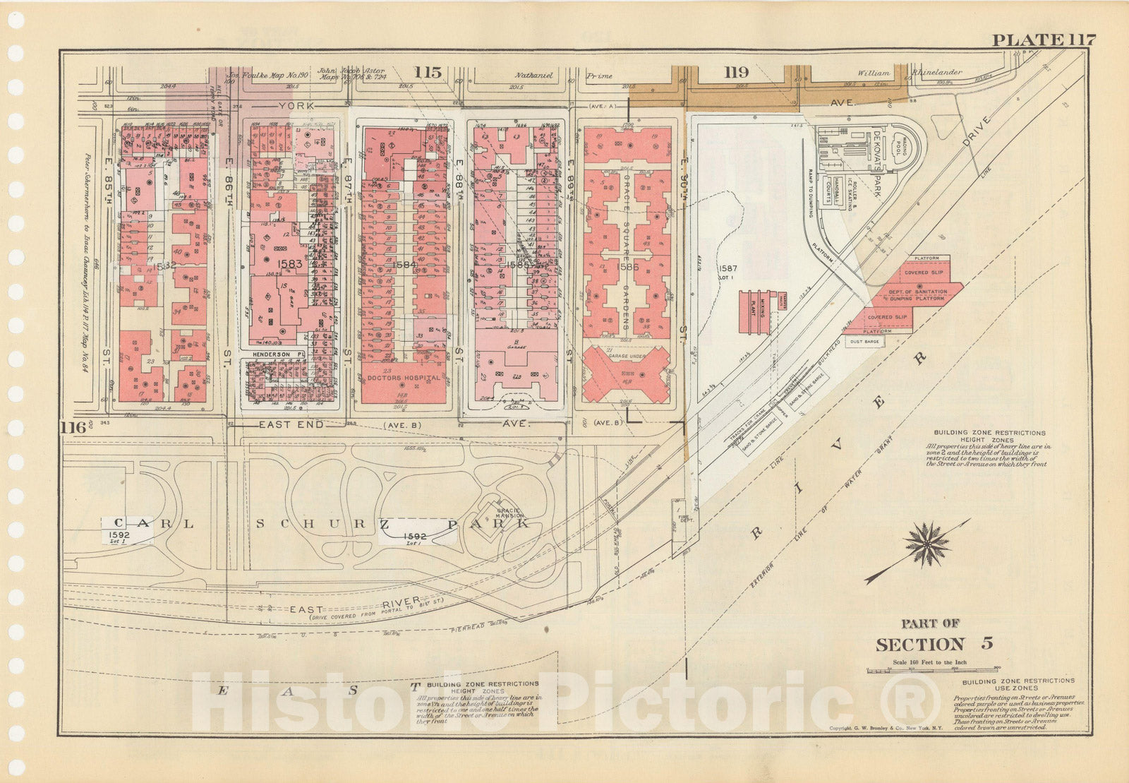 Historic Map : Manhattan Land Book 1955 - Updated Through Nov 7th, New York City 1955 Plate 117 , Vintage Wall Art