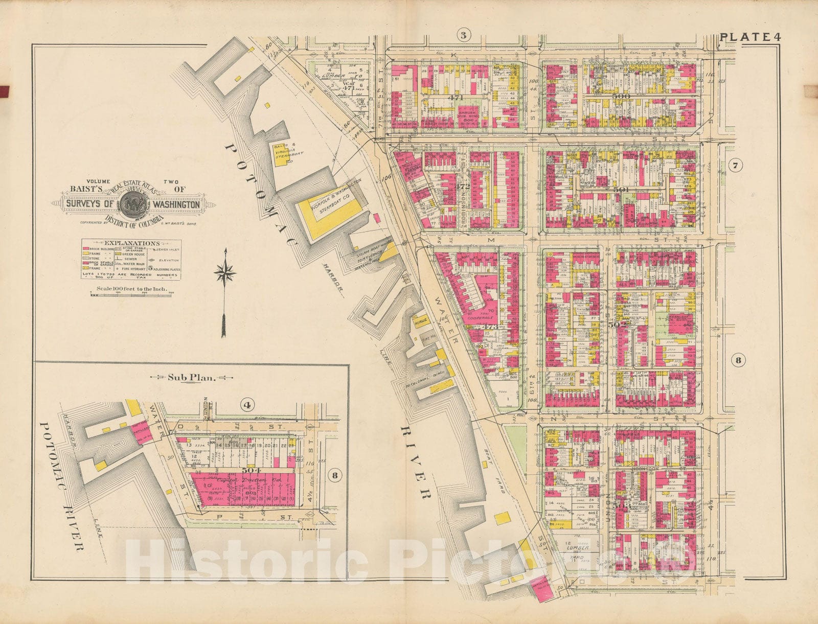 Historic Map : Atlas of Washington D.C. Volume 2 (NE, SE, SW), Washington 1928 Plate 004 , Vintage Wall Art