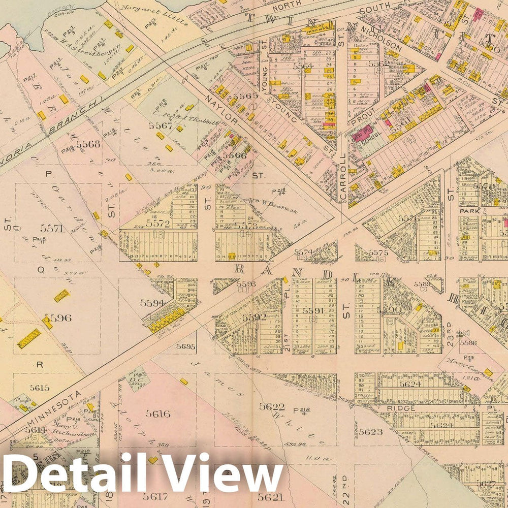 Historic Map : Atlas of Washington D.C. Volume 4 (NE, SE), Washington 1907 Plate 018 , Vintage Wall Art