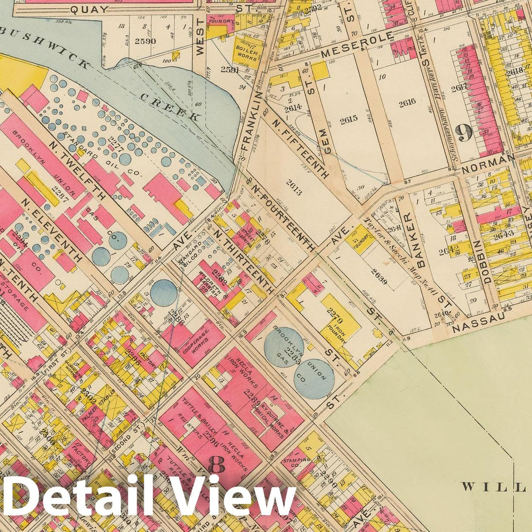 Historic Map : Vol. 1, Brooklyn 1908 Plate 011 , Atlas Borough of Brooklyn , Vintage Wall Art