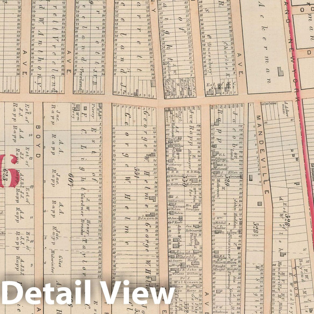 Historic Map : Combined Atlas State of New Jersey & The County of Hudson, Jersey City 1873 Plate R , Vintage Wall Art