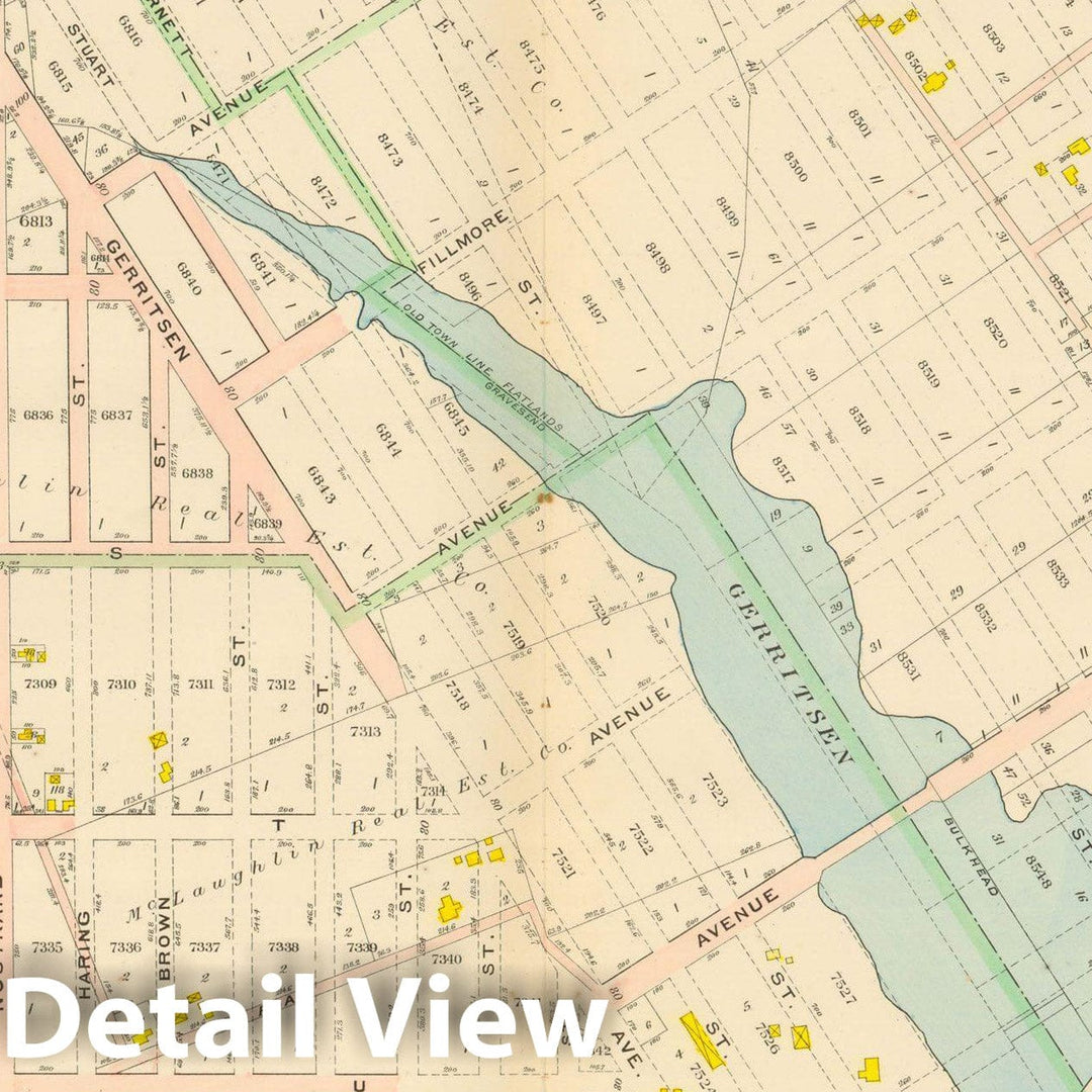 Historic Map : Vol. 2, Brooklyn 1907 Plate 032 , Atlas Borough of Brooklyn , Vintage Wall Art