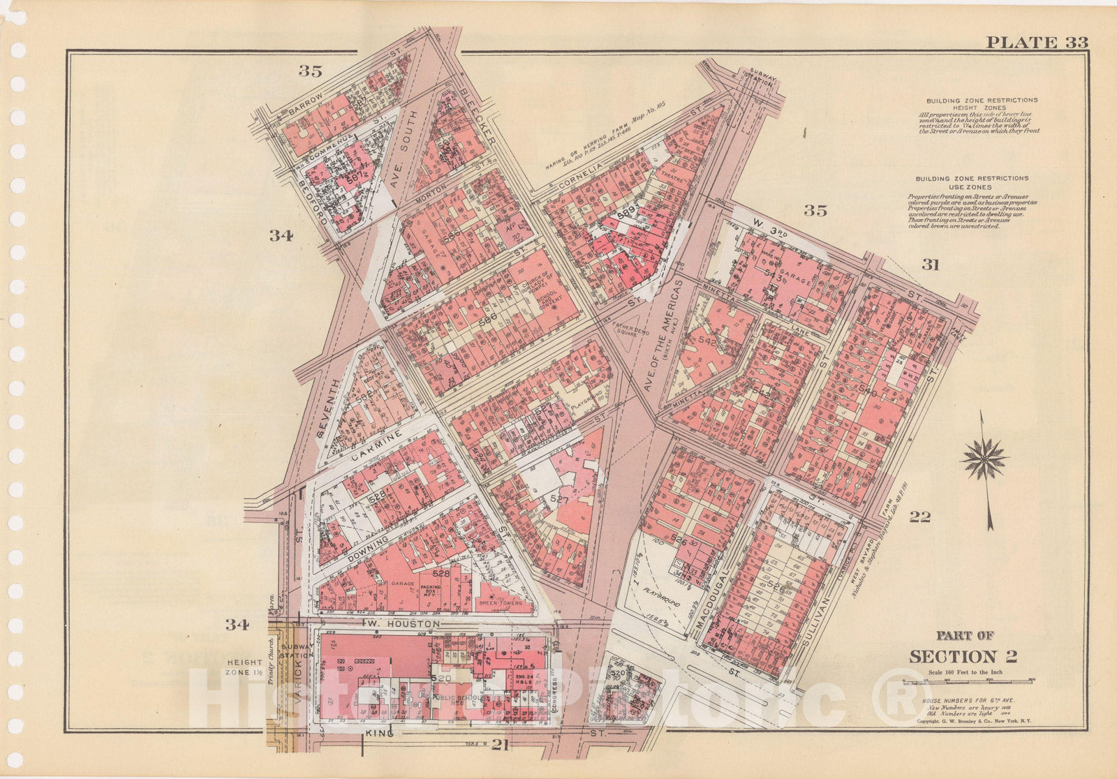 Historic Map : Manhattan Land Book 1955 - Updated Through Nov 7th, New York City 1975 Plate 033 , Vintage Wall Art